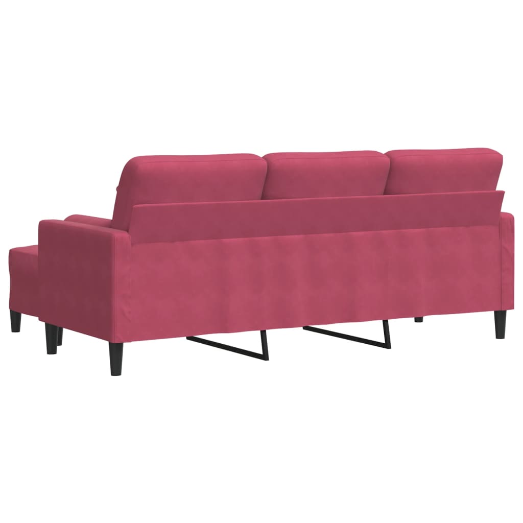 3-Personers Sofa Med Fodskammel Velour
