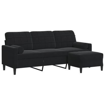 3-Personers Sofa Med Fodskammel Velour