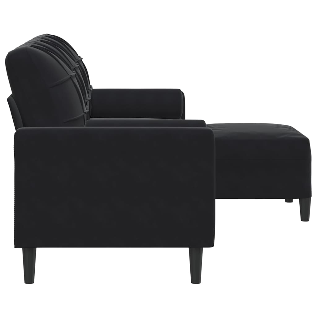 3-Personers Sofa Med Fodskammel Velour