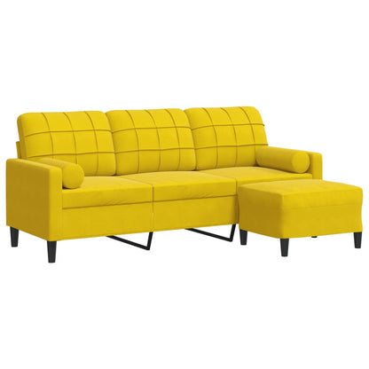 3-Personers Sofa Med Fodskammel Velour