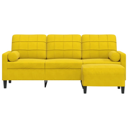 3-Personers Sofa Med Fodskammel Velour