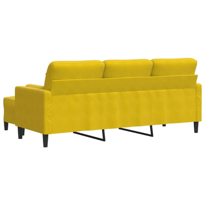 3-Personers Sofa Med Fodskammel Velour