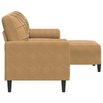 3-Personers Sofa Med Fodskammel Velour