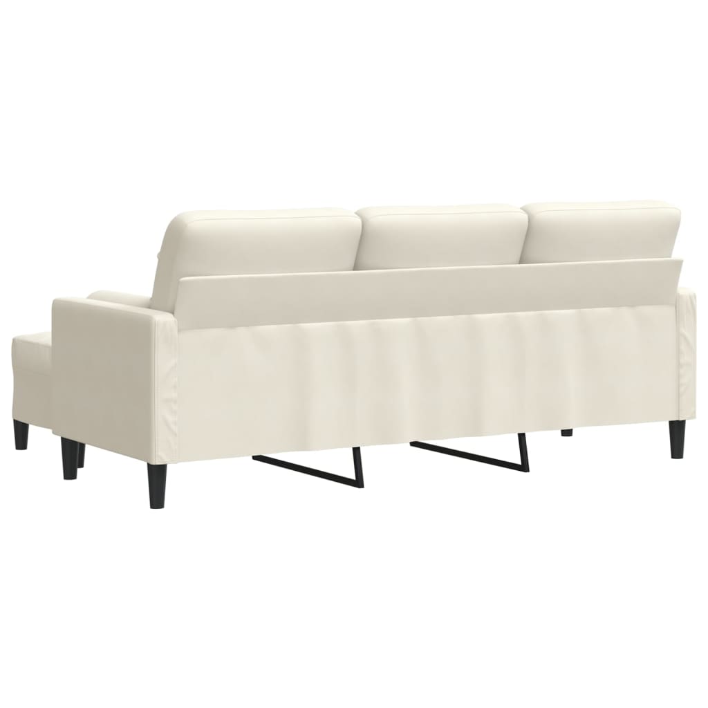 3-Personers Sofa Med Fodskammel Velour