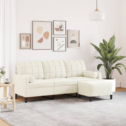 3-Personers Sofa Med Fodskammel Velour