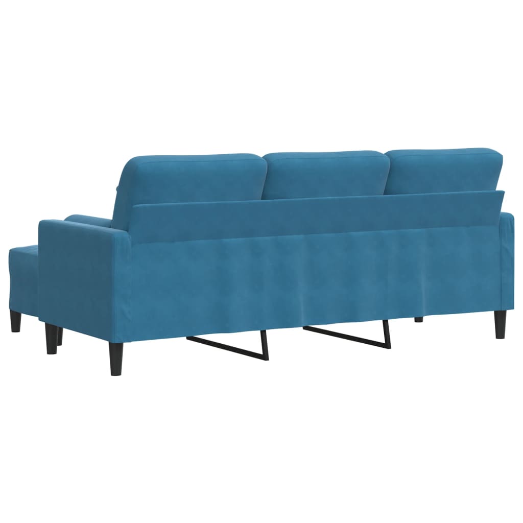 3-Personers Sofa Med Fodskammel Velour