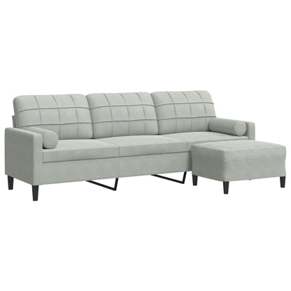 3-Personers Sofa Med Fodskammel Velour