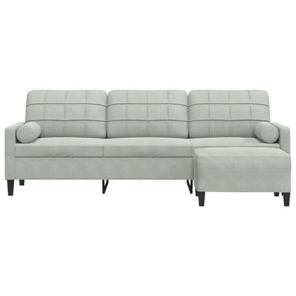 3-Personers Sofa Med Fodskammel Velour