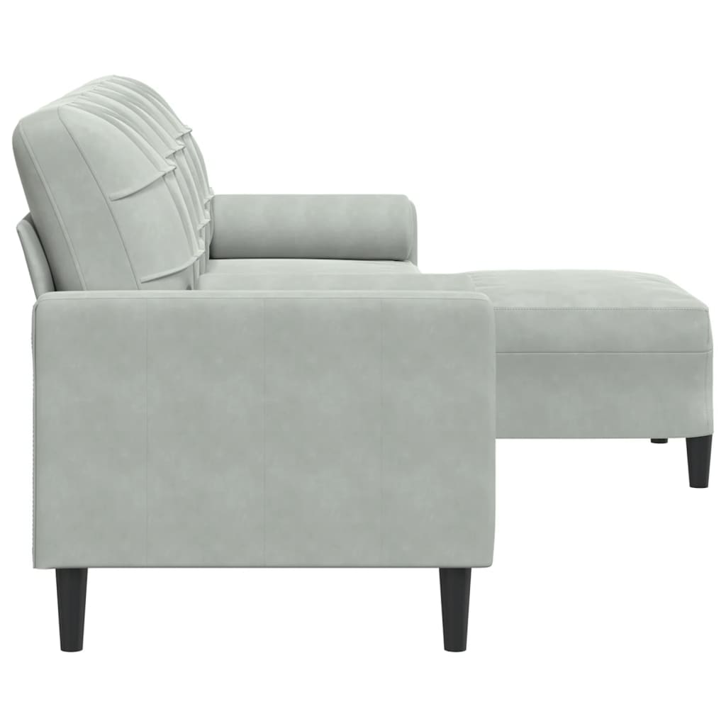 3-Personers Sofa Med Fodskammel Velour