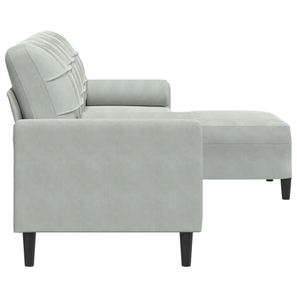 3-Personers Sofa Med Fodskammel Velour