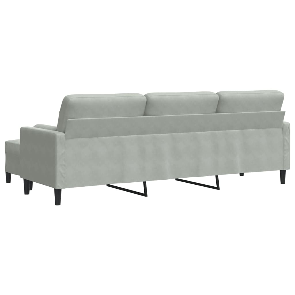 3-Personers Sofa Med Fodskammel Velour