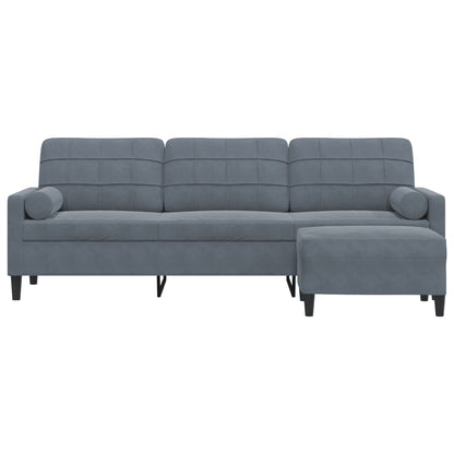 3-Personers Sofa Med Fodskammel Velour