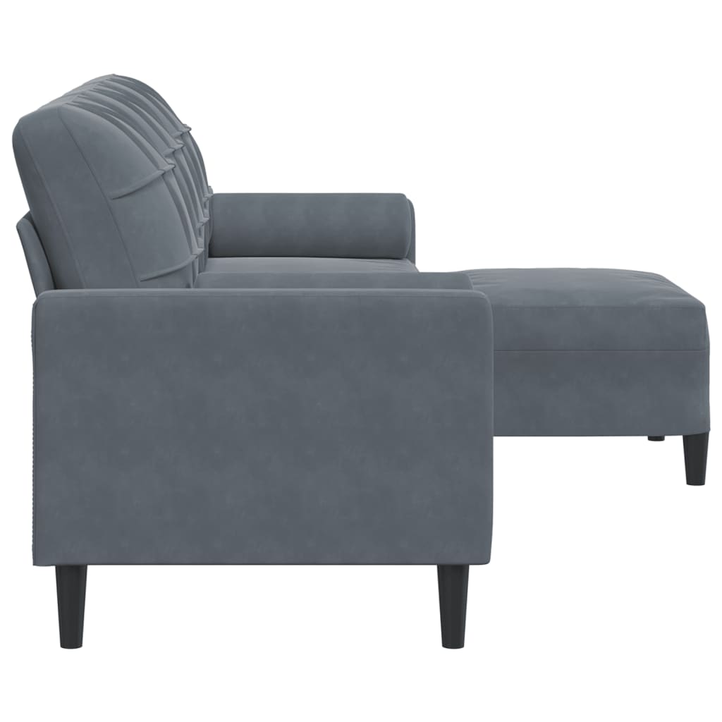3-Personers Sofa Med Fodskammel Velour