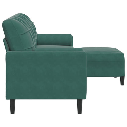3-Personers Sofa Med Fodskammel Velour