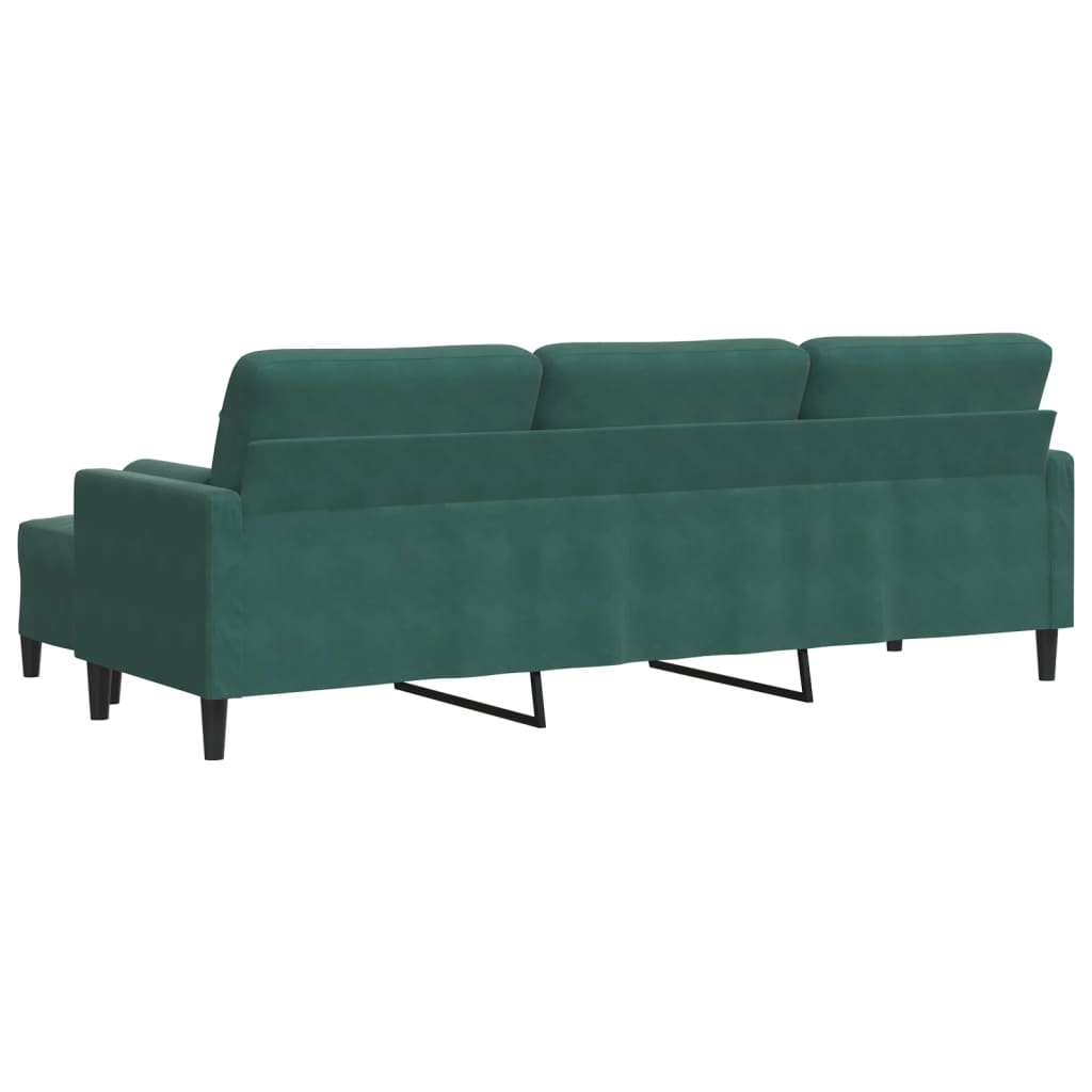 3-Personers Sofa Med Fodskammel Velour