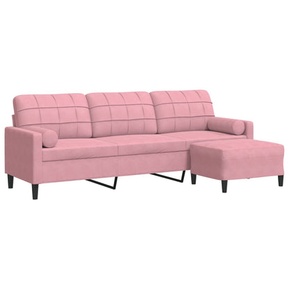 3-Personers Sofa Med Fodskammel Velour