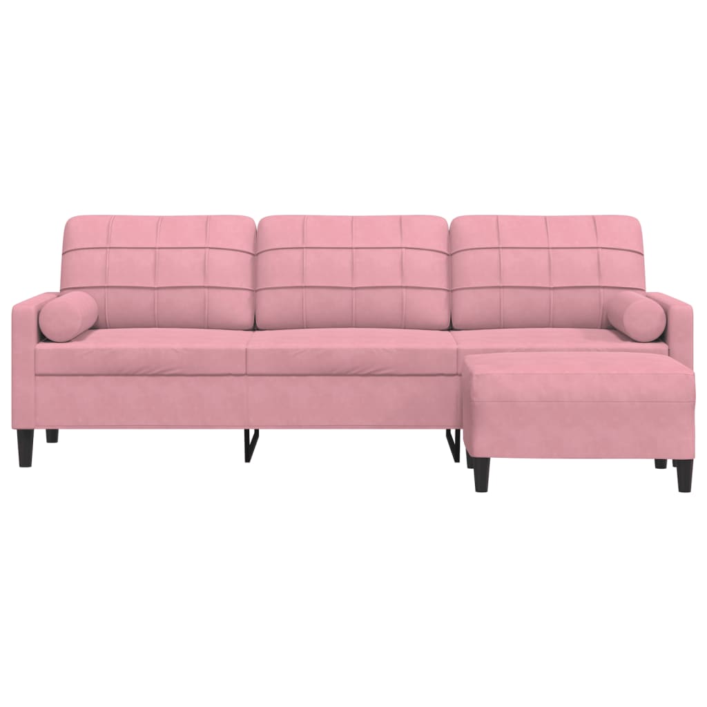 3-Personers Sofa Med Fodskammel Velour