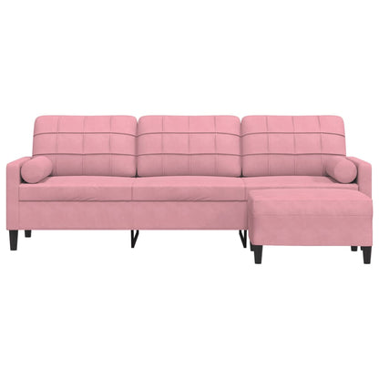 3-Personers Sofa Med Fodskammel Velour