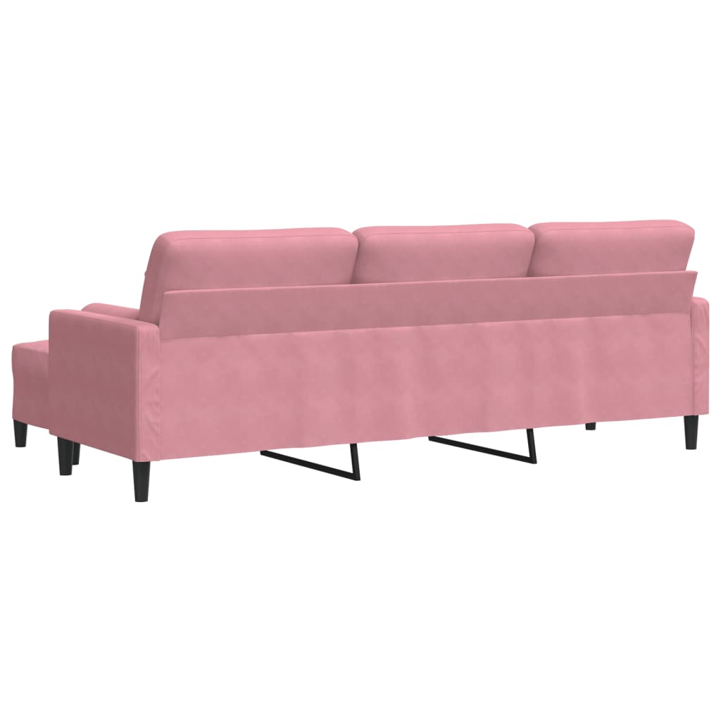 3-Personers Sofa Med Fodskammel Velour