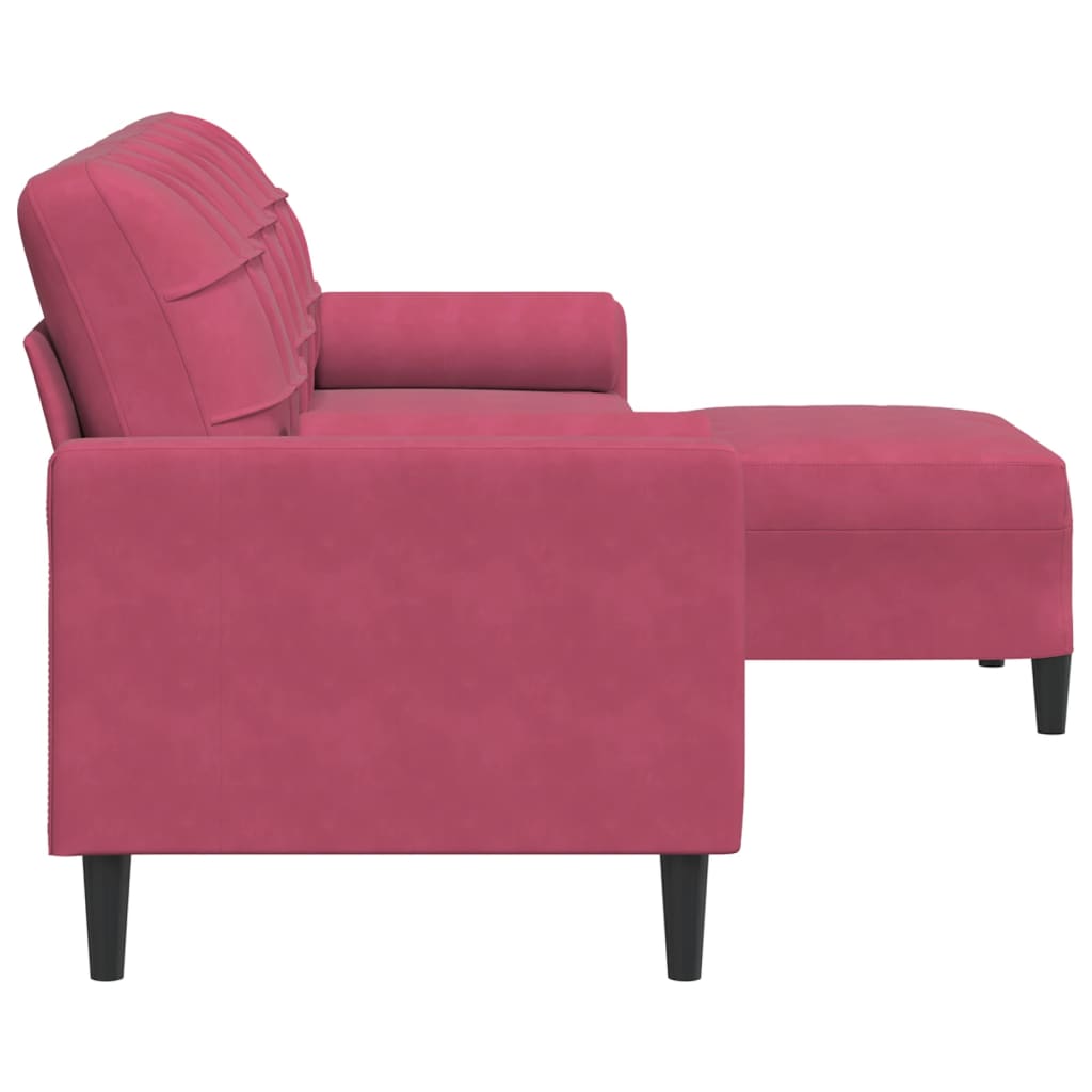 3-Personers Sofa Med Fodskammel Velour