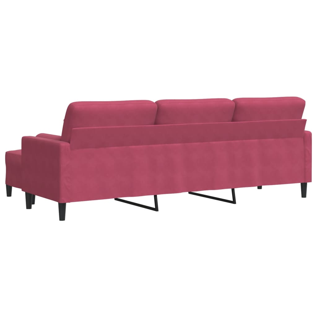 3-Personers Sofa Med Fodskammel Velour