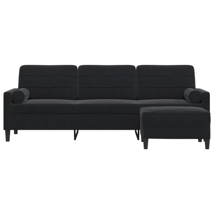 3-Personers Sofa Med Fodskammel Velour