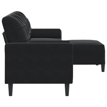 3-Personers Sofa Med Fodskammel Velour