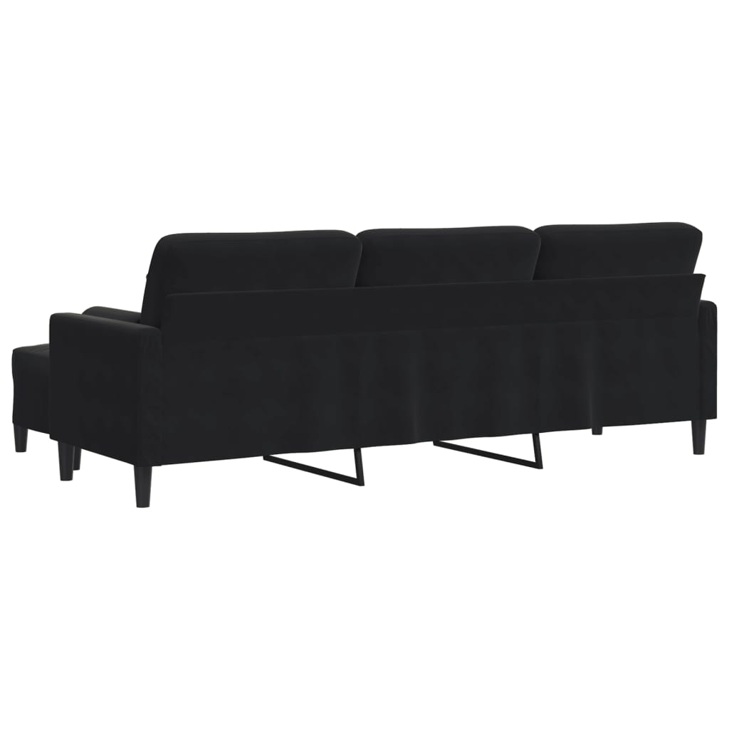 3-Personers Sofa Med Fodskammel Velour
