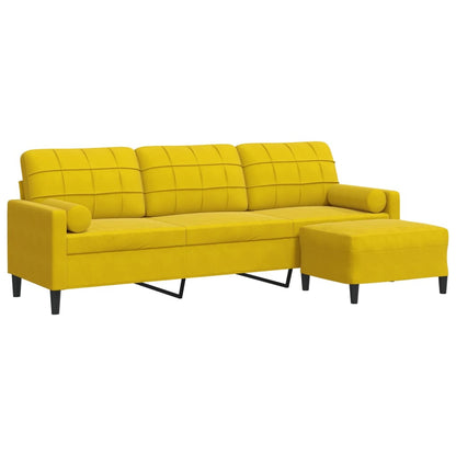 3-Personers Sofa Med Fodskammel Velour