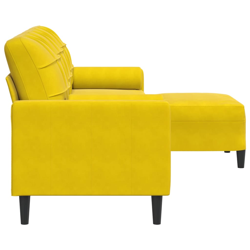 3-Personers Sofa Med Fodskammel Velour