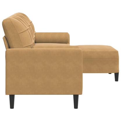 3-Personers Sofa Med Fodskammel Velour