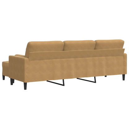 3-Personers Sofa Med Fodskammel Velour
