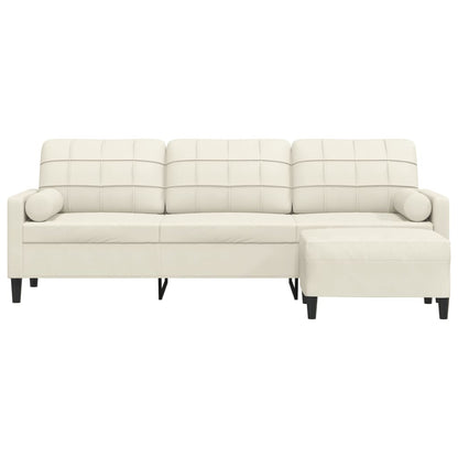 3-Personers Sofa Med Fodskammel Velour