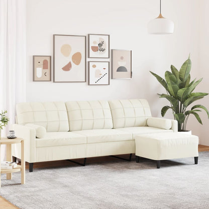3-Personers Sofa Med Fodskammel Velour