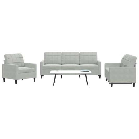 Sofasæt 3 Dele Med Hynder Velour