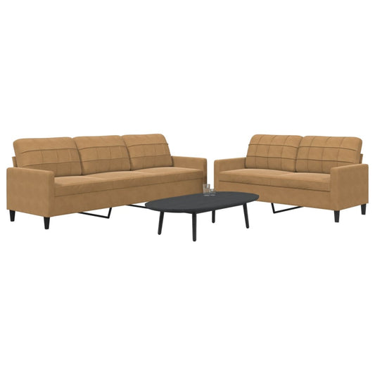 Sofasæt 2 Dele Med Hynder Velour
