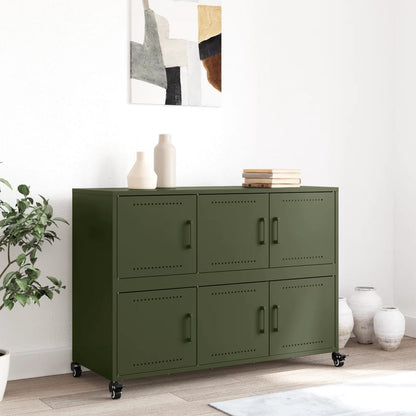 Skænk 100,5X39X72 Cm Stål Oliven