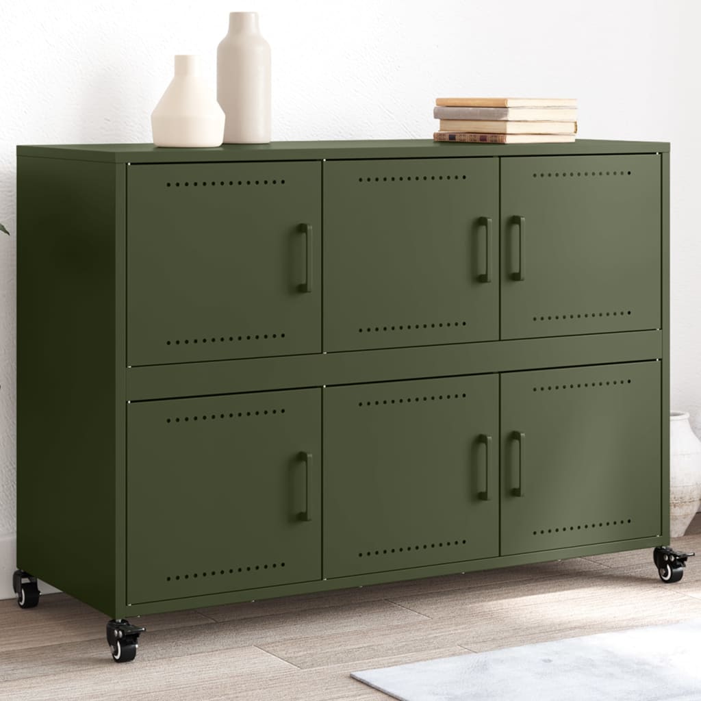 Skænk 100,5X39X72 Cm Stål Oliven