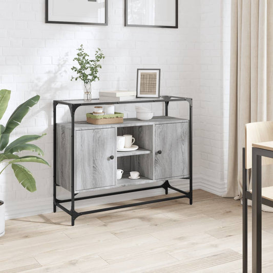 Skænk Med Glastop 98X35X81 Cm Konstrueret Træ