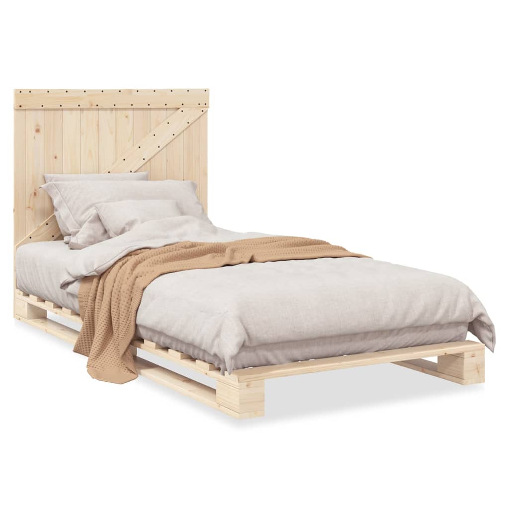 Sengeramme Med Sengegavl 100x200 Cm Massivt Fyrretræ - Billede 2
