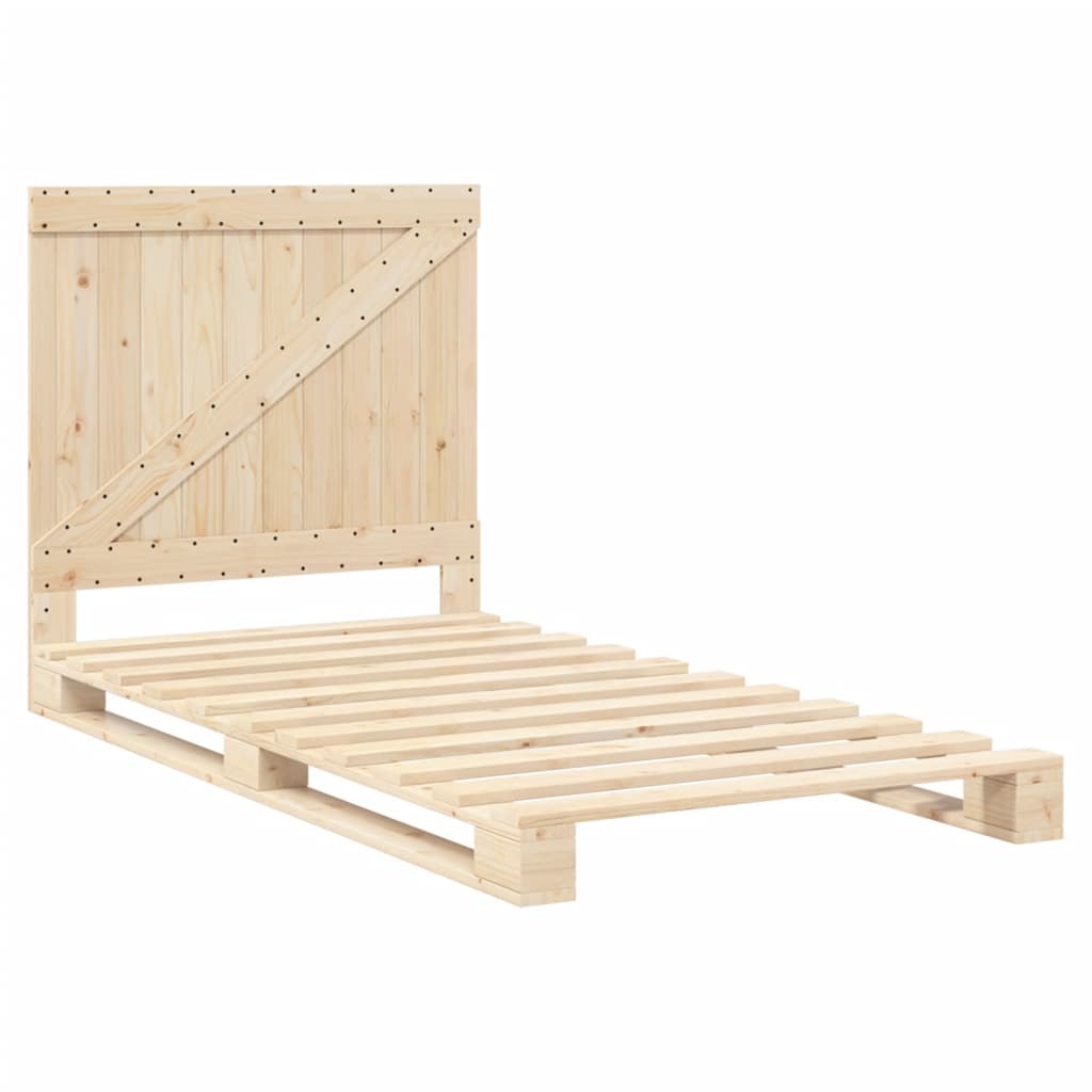 Sengeramme Med Sengegavl 100x200 Cm Massivt Fyrretræ - Billede 3