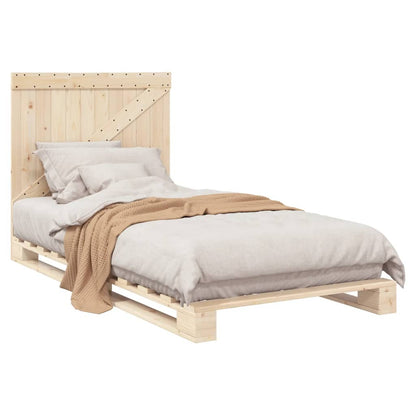 Sengeramme Med Sengegavl 100x200 Cm Massivt Fyrretræ - Billede 4