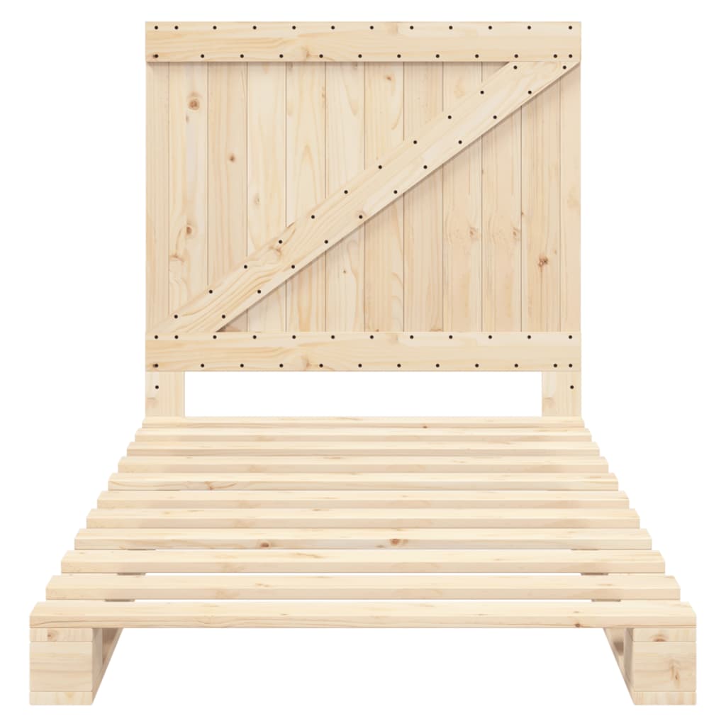 Sengeramme Med Sengegavl 100x200 Cm Massivt Fyrretræ - Billede 5