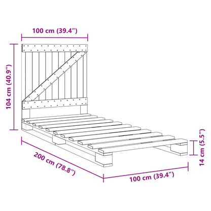 Sengeramme Med Sengegavl 100x200 Cm Massivt Fyrretræ - Billede 11
