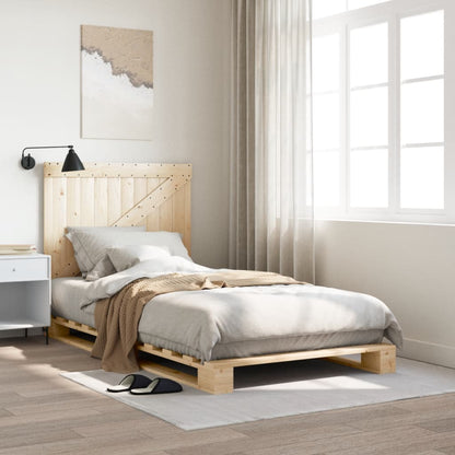 Sengeramme Med Sengegavl 100x200 Cm Massivt Fyrretræ - Hovedbillede