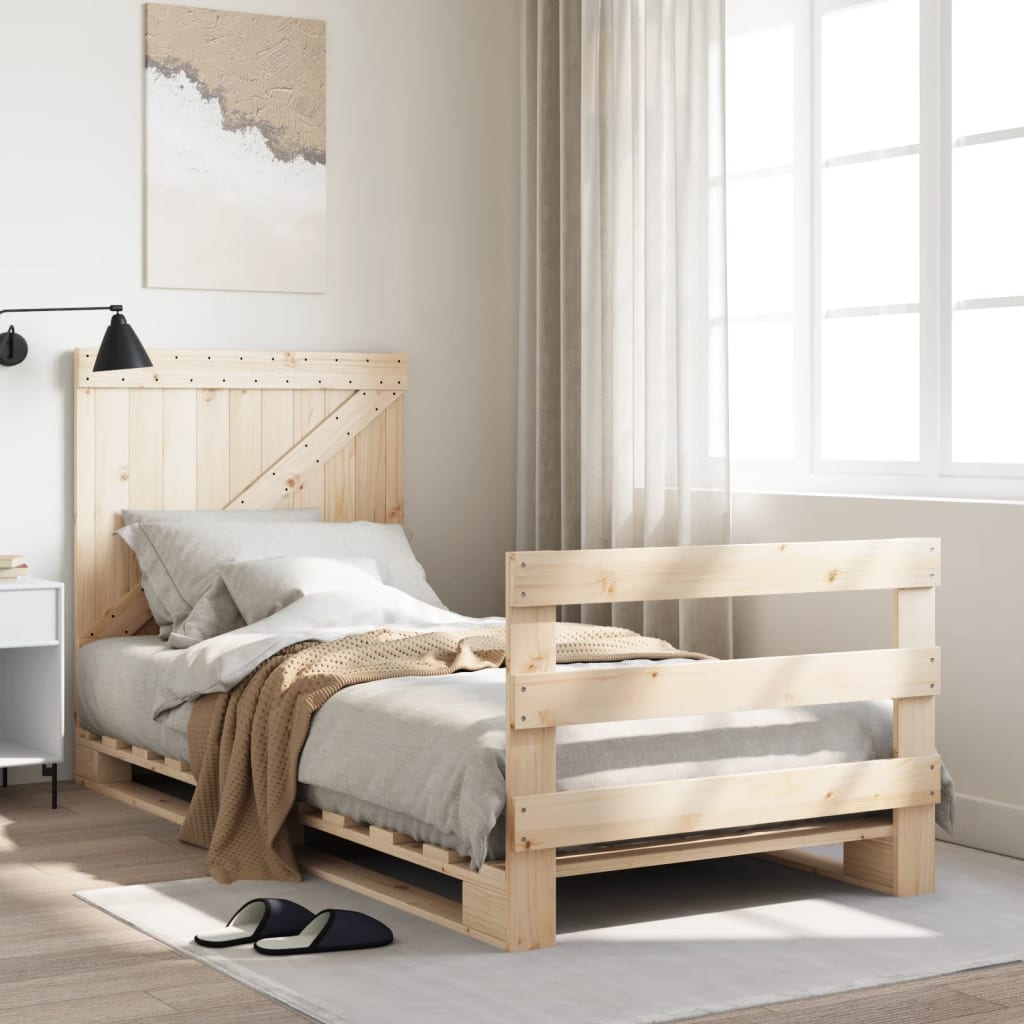 Sengeramme Med Sengegavl Massivt Fyrretræ - Variant 3281556