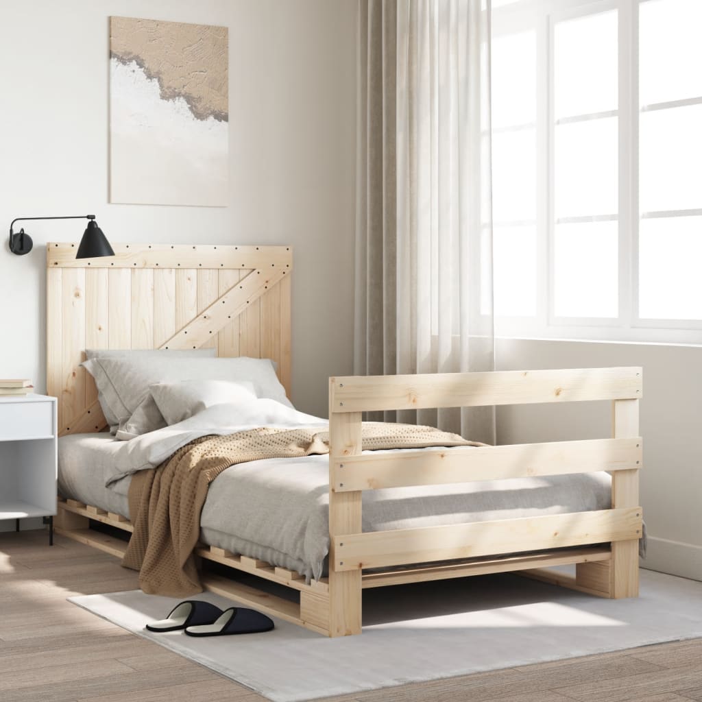 Sengeramme Med Sengegavl Massivt Fyrretræ - Variant 3281557