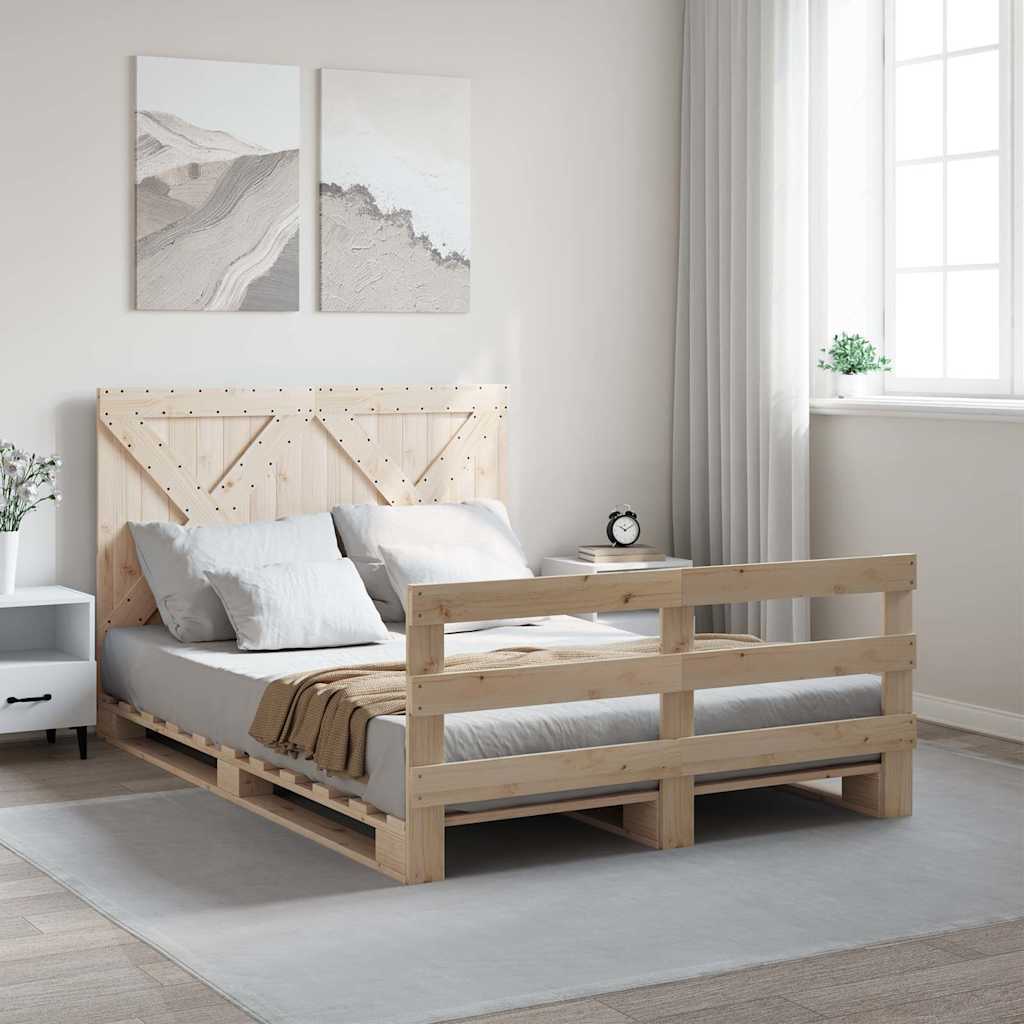 Sengeramme Med Sengegavl Massivt Fyrretræ - Variant 3281577
