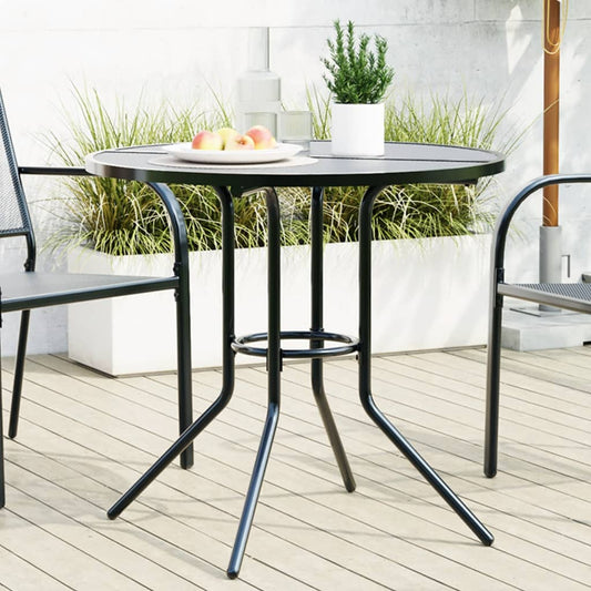 Terrassebord Ø80X72,5 Cm Pulverlakeret Stål Antracitgrå