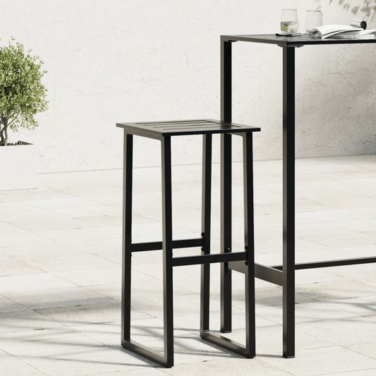 Barstole 4 Stk. 38X38X80 Cm Pulverlakeret Stål Sort
